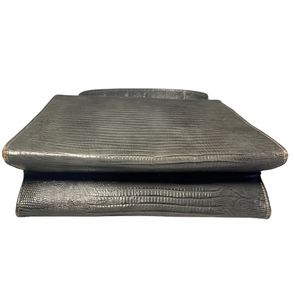 Vintage 50s 60s Triangle New York Grey Lizard Alligator Handbag Purse - Picture 8 of 14